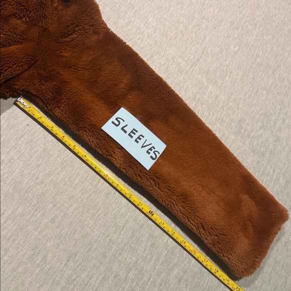 Calvin Klein Warm Brown Faux Fur Jacket - Picture 7 of 10